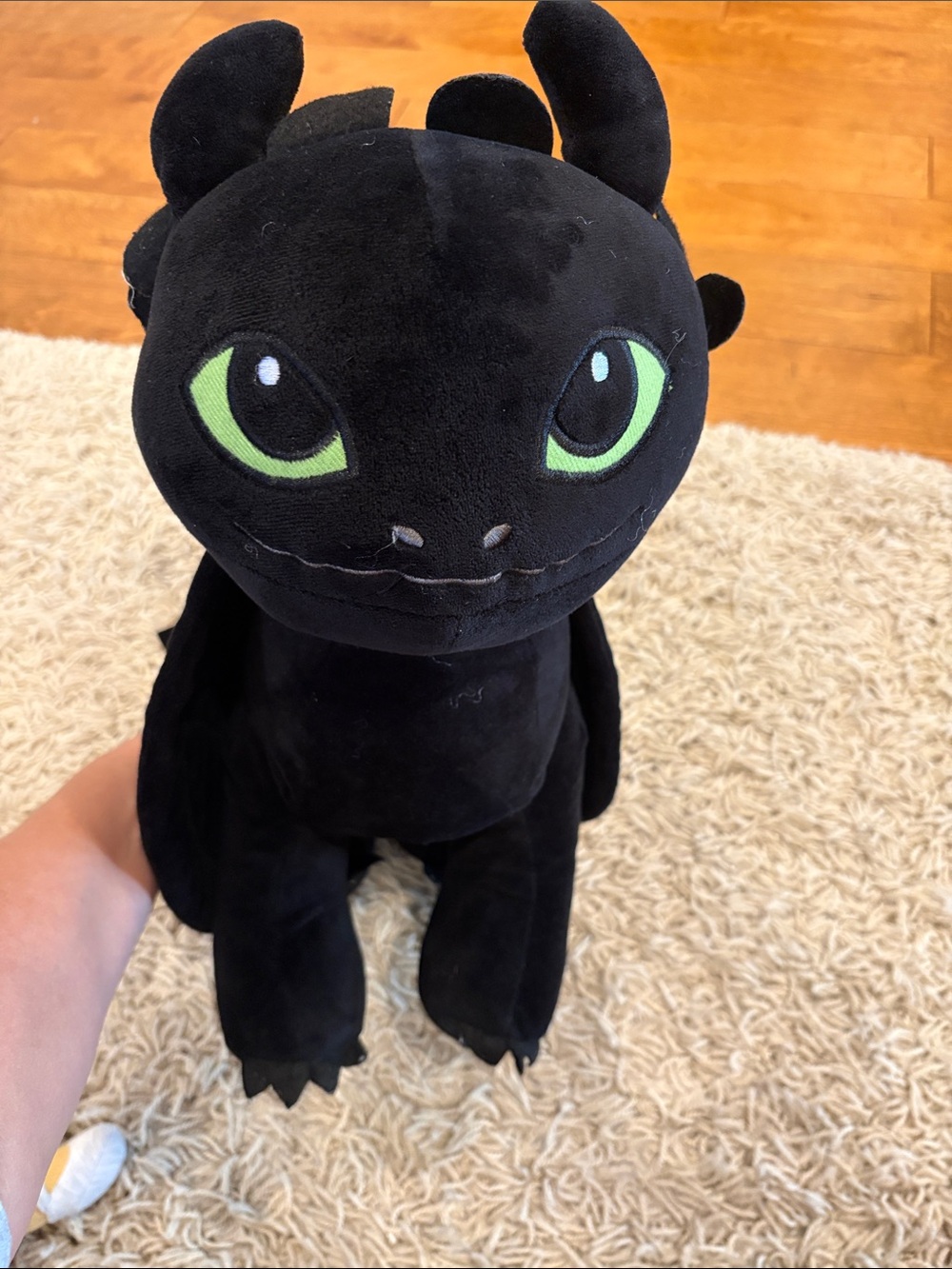 Dreamworks Toothless Black Dragon Plush Toy with Green Eyes